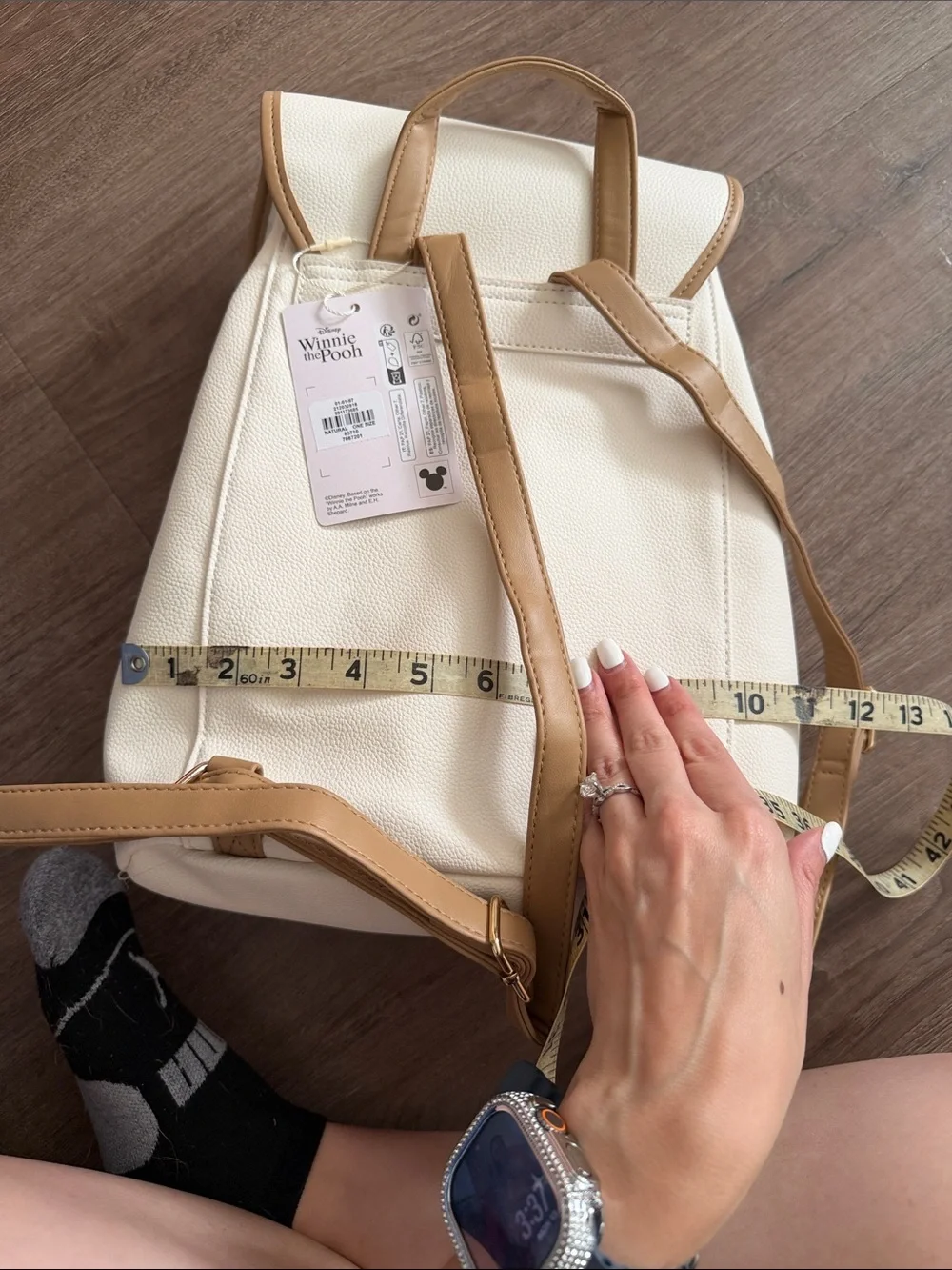 NWT Disney Winnie the Pooh Cream and Tan Cherry Backpack
